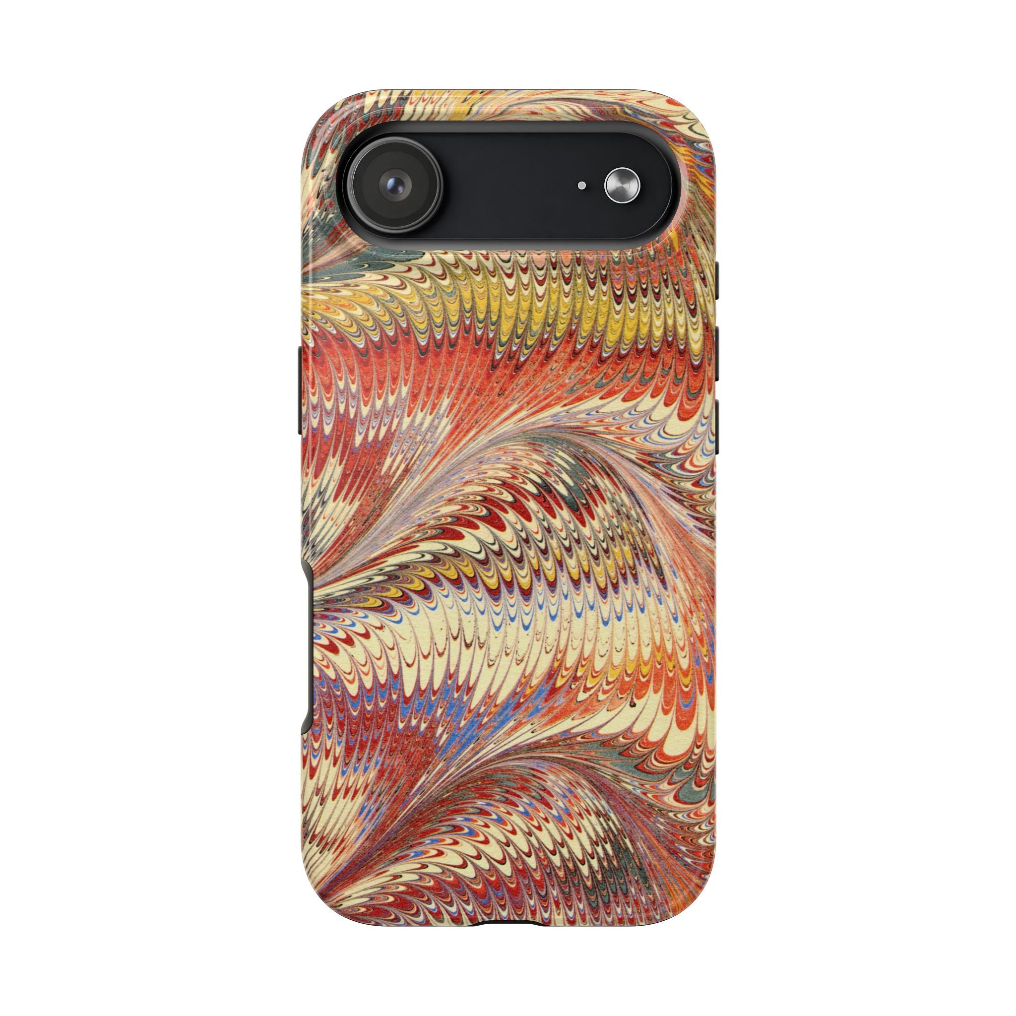 Orange, Rust and Gold Marble Italian Tough Phone Case — Durable Marbled Phone Case