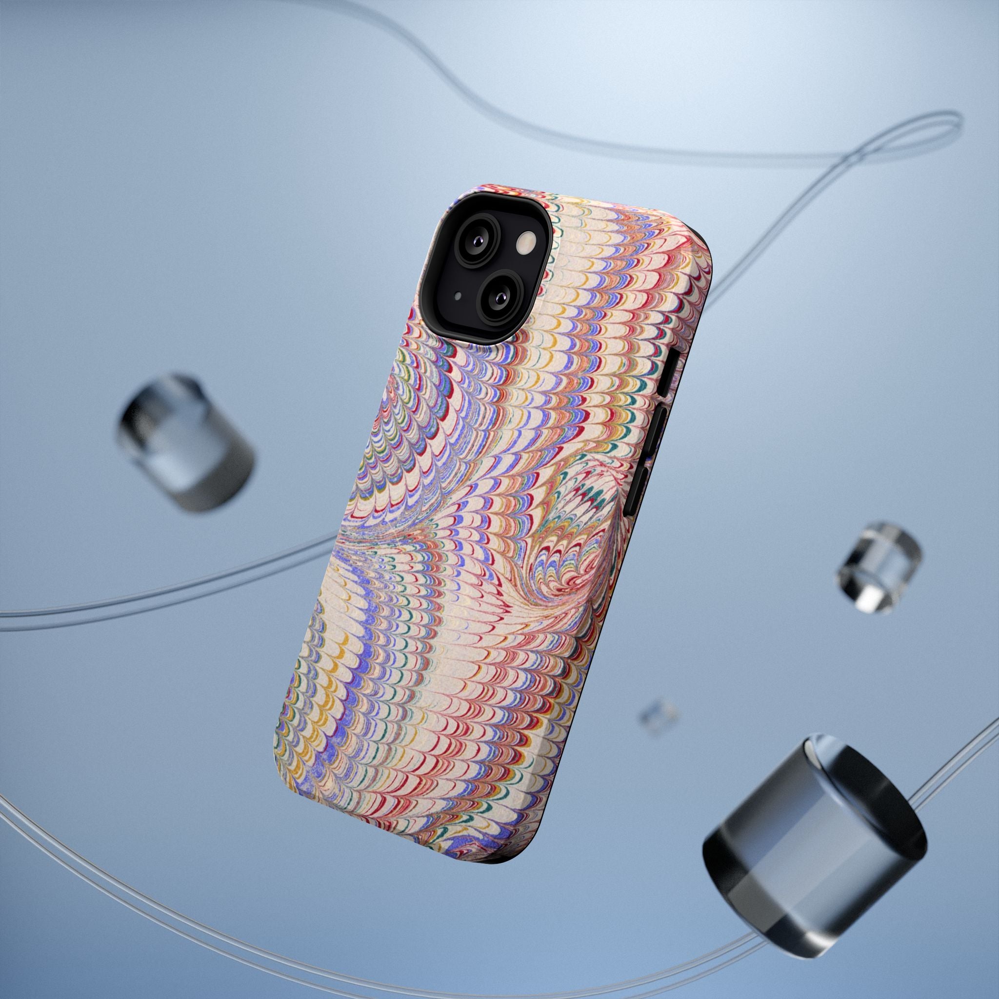 Pink and Lavender Pastel Italian Vintage Feathered Design iPhone17 + Many Makes and Models of Phone Cases