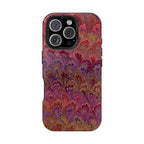 Red, Burgundy, Lavender Italian Peacock Feather Design Phone Case