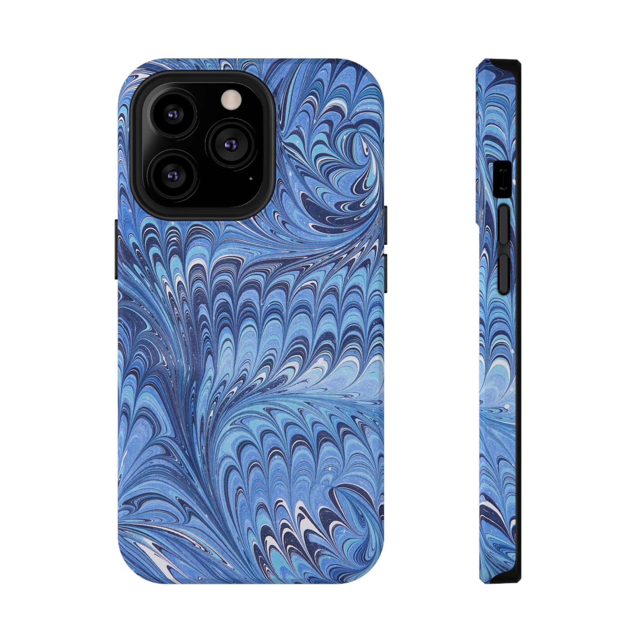 Blue Marbled Swirl Phone Case - Dual Layer Case