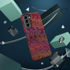 Red, Burgundy, Lavender Italian Peacock Feather Design Phone Case