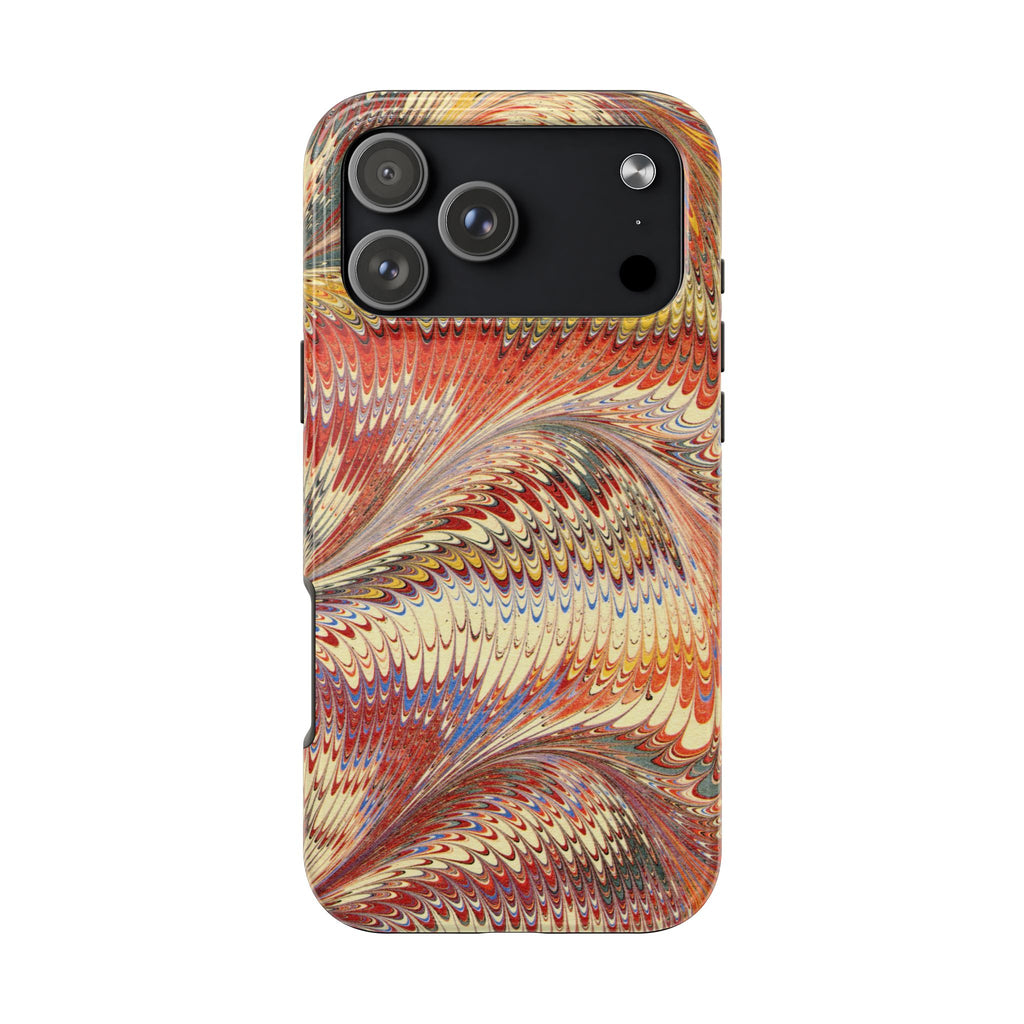 Marbled Swirl Tough Phone Case - Red Rust Orange Fall Colors, Heavy Duty Case. Alternative: Protective Phone Cover, Durable Smartphone Case,
