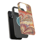 Rust + Gold Italian Marbled Design Magnetic MAG SAFE - Dual Layer Case - Glossy or Matte