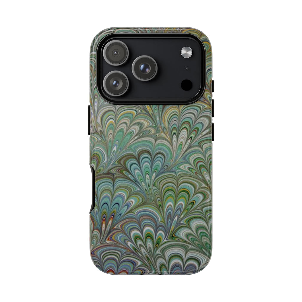 Green Peacock Marbled Phone Case — "Tough Cases" Ultra-Tough Protective Cover