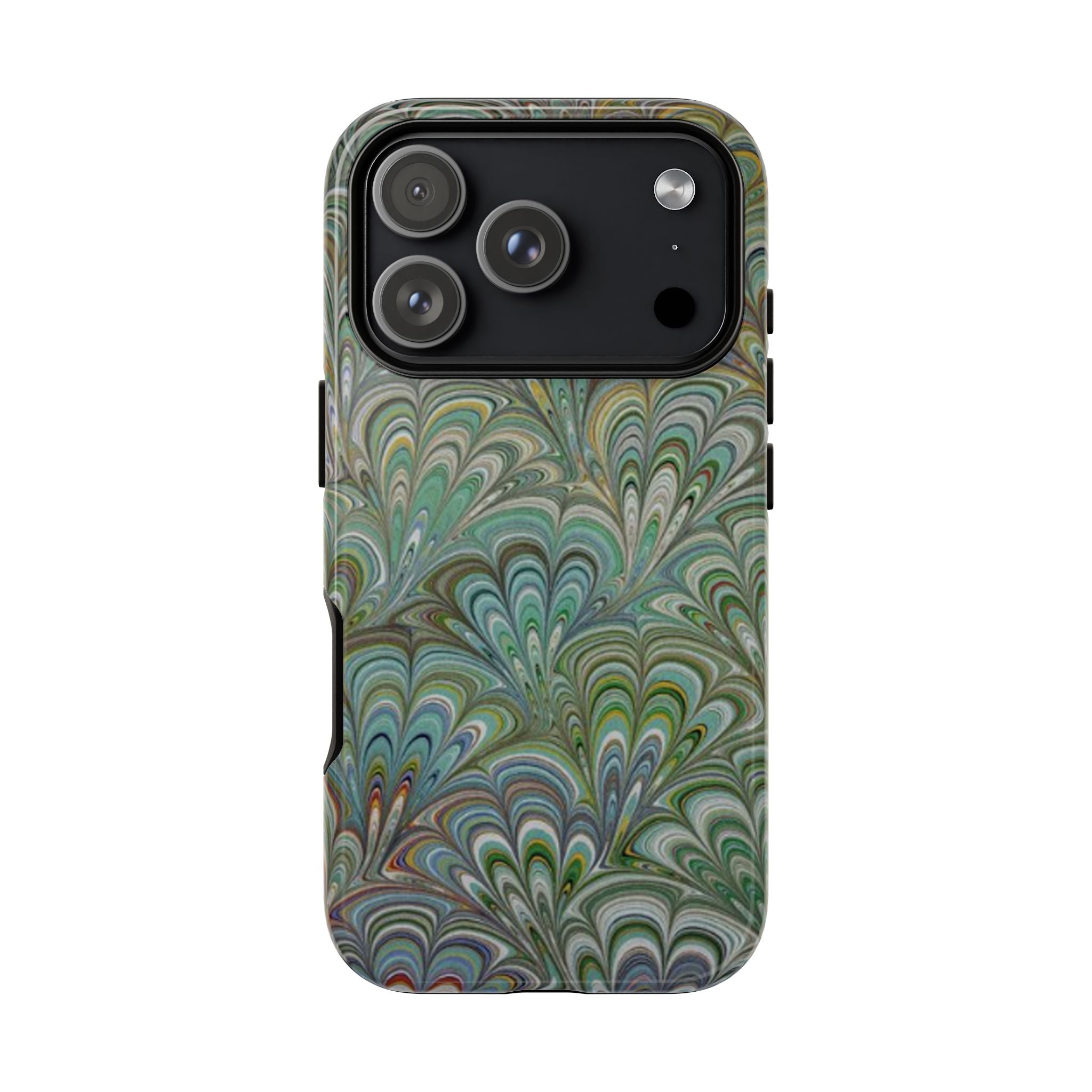 Green Peacock Marbled Phone Case — "Tough Cases" Ultra-Tough Protective Cover