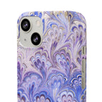Marbled Feather Lavender + Purple Swirl - Single Layer Slim Phone Case