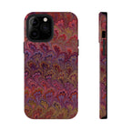 Red, Burgundy, Lavender Italian Peacock Feather Design Phone Case