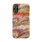 Marbled Design, Italy Feather Phone Case, Multi-Color, iPHONE16 Phone Cases and all sizes