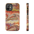 Marbled Swirl Tough Phone Case - Red Rust Orange Fall Colors, Heavy Duty Case. Alternative: Protective Phone Cover, Durable Smartphone Case,