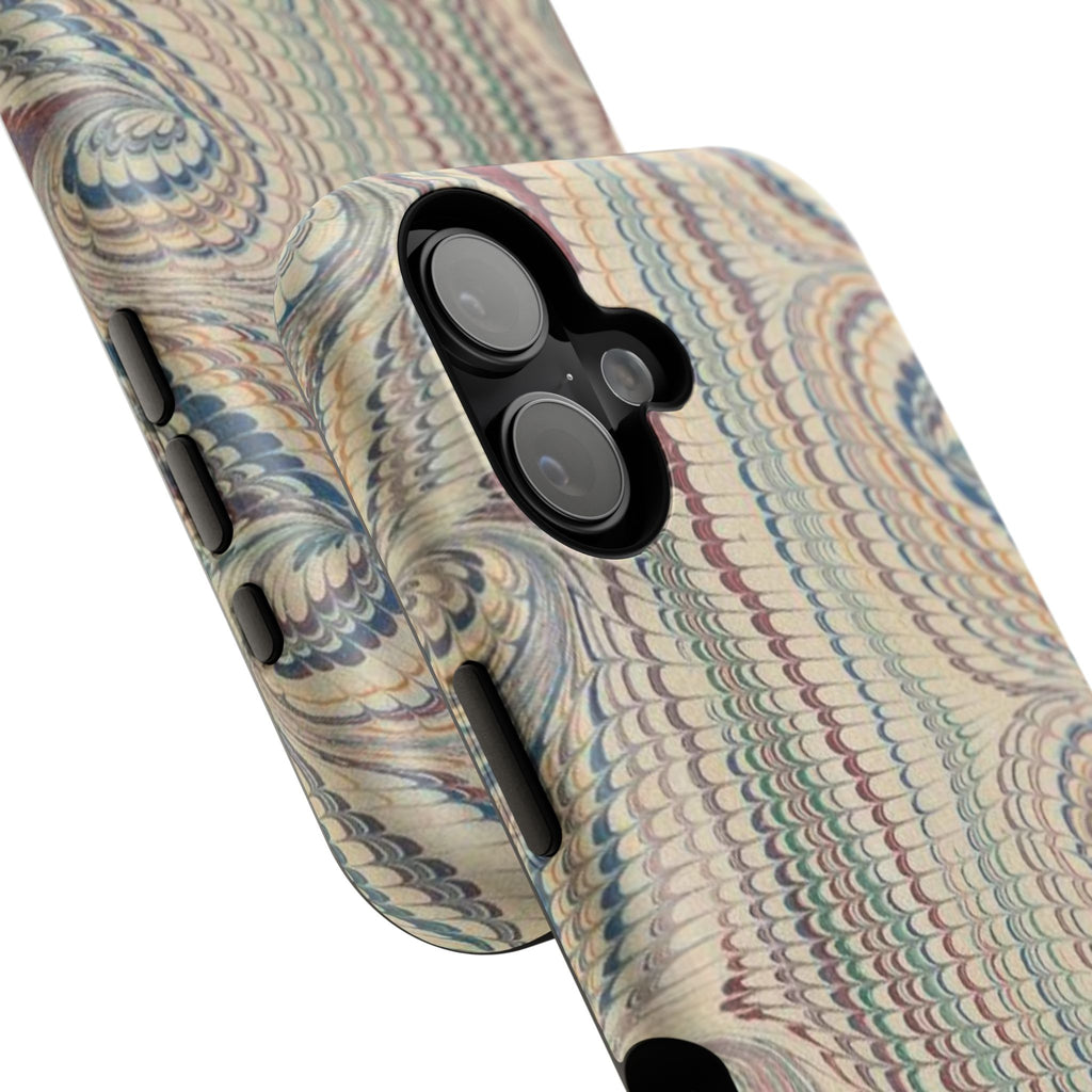 Italian Beige & Blue Marble Phone Case — Impact-Resistant Durable Case for Apple & Samsung
