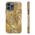 Golden Yellow Marbled Italian Phone Case - Dual Layer - Matte or Glossy