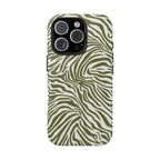 Zebra Print Olive + White - Dual Layer Phone Case