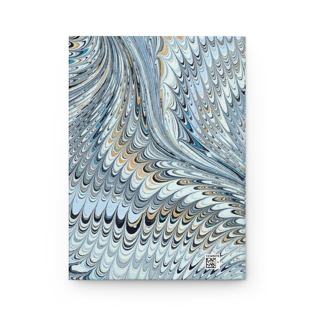 Blue Vintage Italian Marble Hardcover Journal Matte, Hand-Painted Design, Artistic Notebook, Writing Diary, Lined Pages - Unique Gift