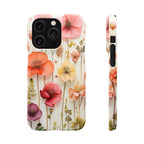 Pink Floral Pressed Flowers - Slim Case