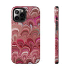 Pink Peacock Marble Italian Tough Phone Case — Durable Marbled Phone Case