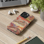Marbled Swirl Tough Phone Case - Red Rust Orange Fall Colors, Heavy Duty Case. Alternative: Protective Phone Cover, Durable Smartphone Case,
