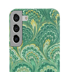 Marbled Feather Green Swirl - Single Layer Slim Phone Case