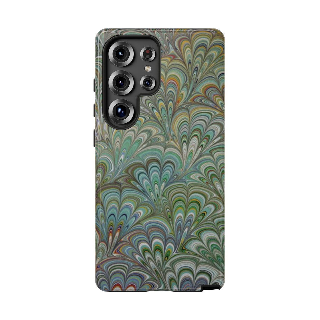 Green Peacock Marbled Phone Case — "Tough Cases" Ultra-Tough Protective Cover