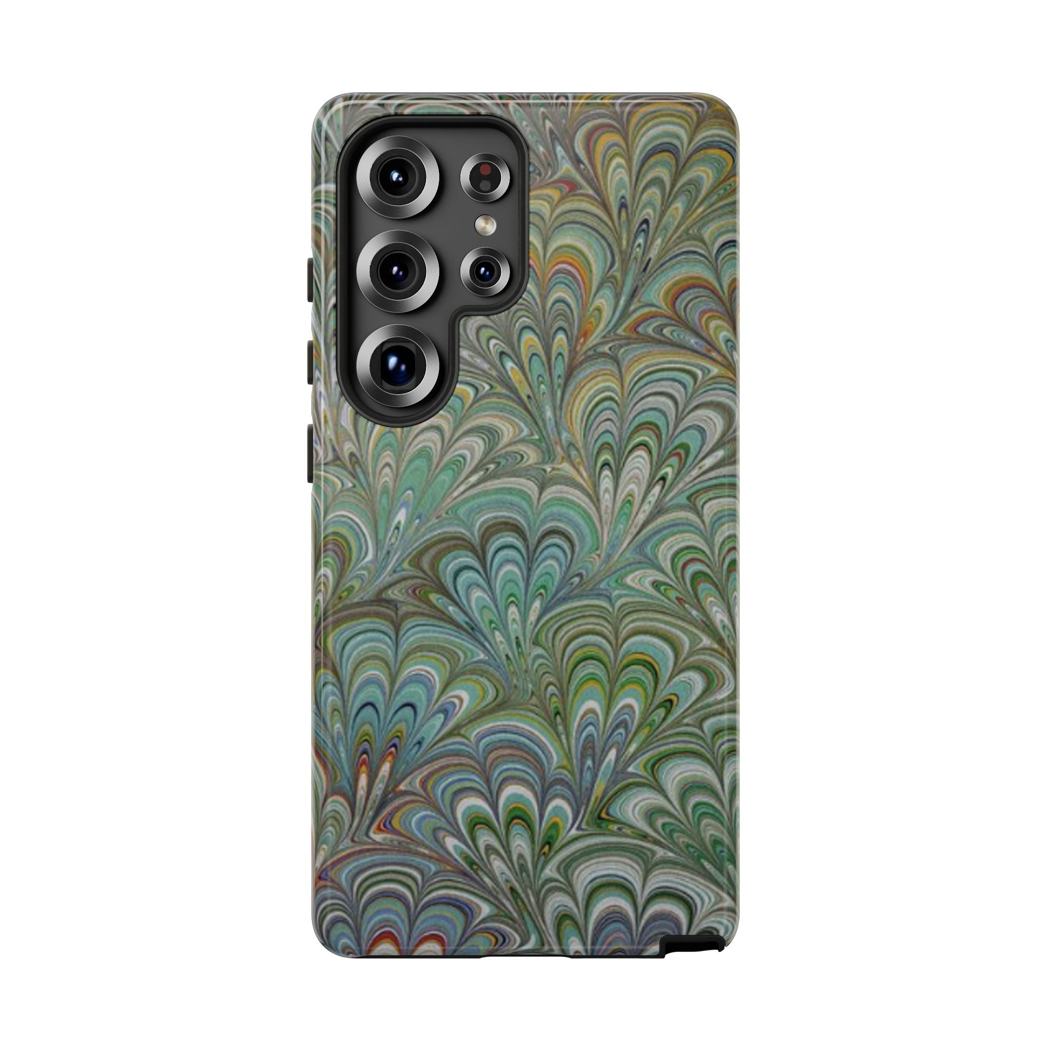 Green Peacock Marbled Phone Case — "Tough Cases" Ultra-Tough Protective Cover