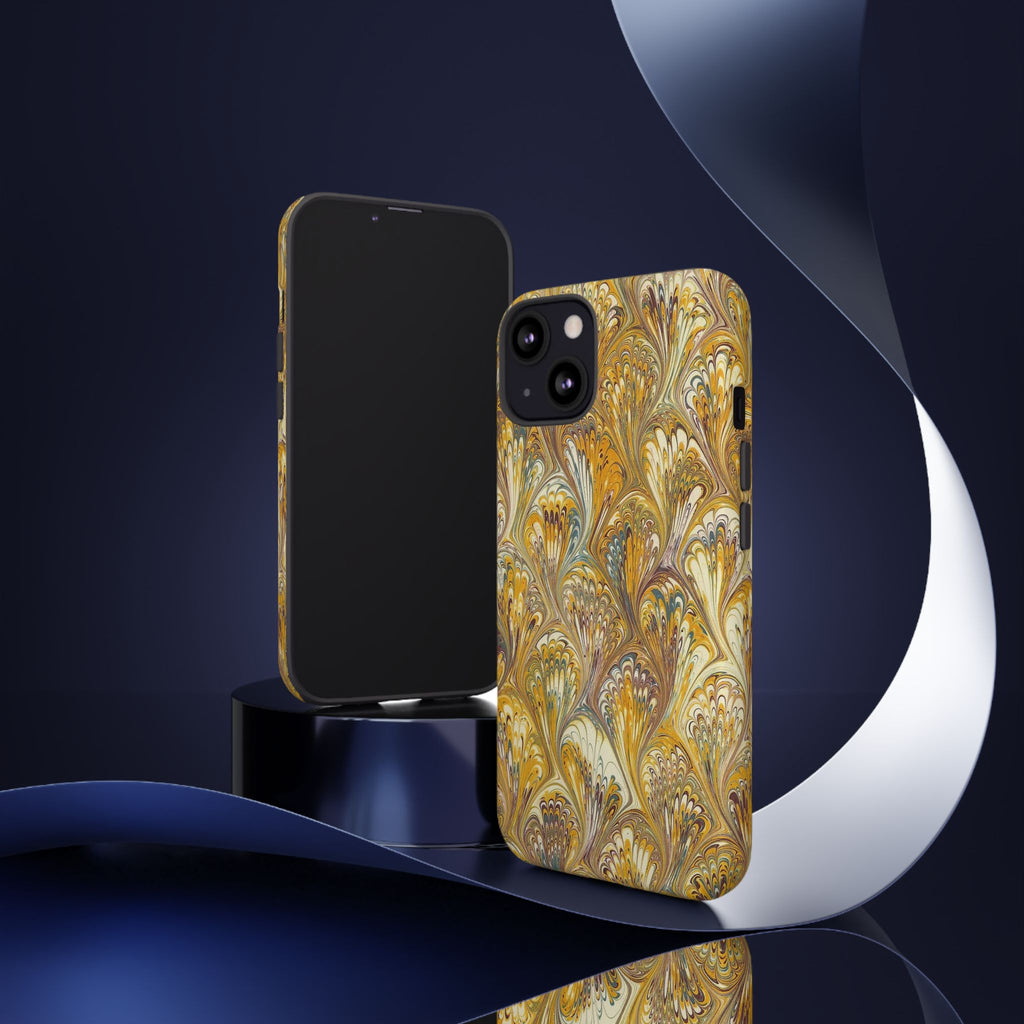 Golden Yellow Marbled Italian Phone Case - Dual Layer - Matte or Glossy