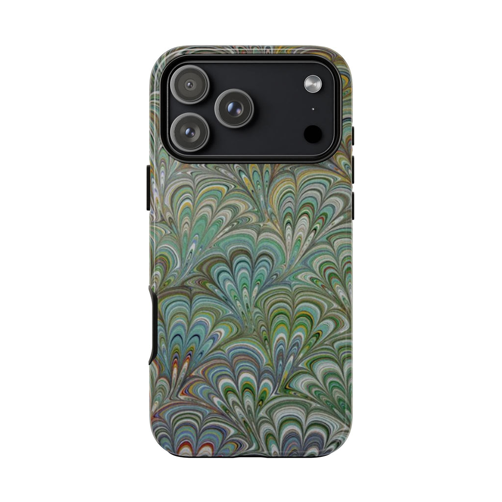 Green Peacock Marbled Phone Case — "Tough Cases" Ultra-Tough Protective Cover