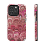 Pink Peacock Marble Italian Tough Phone Case — Durable Marbled Phone Case
