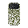 Zebra Print Olive + White - Dual Layer Phone Case