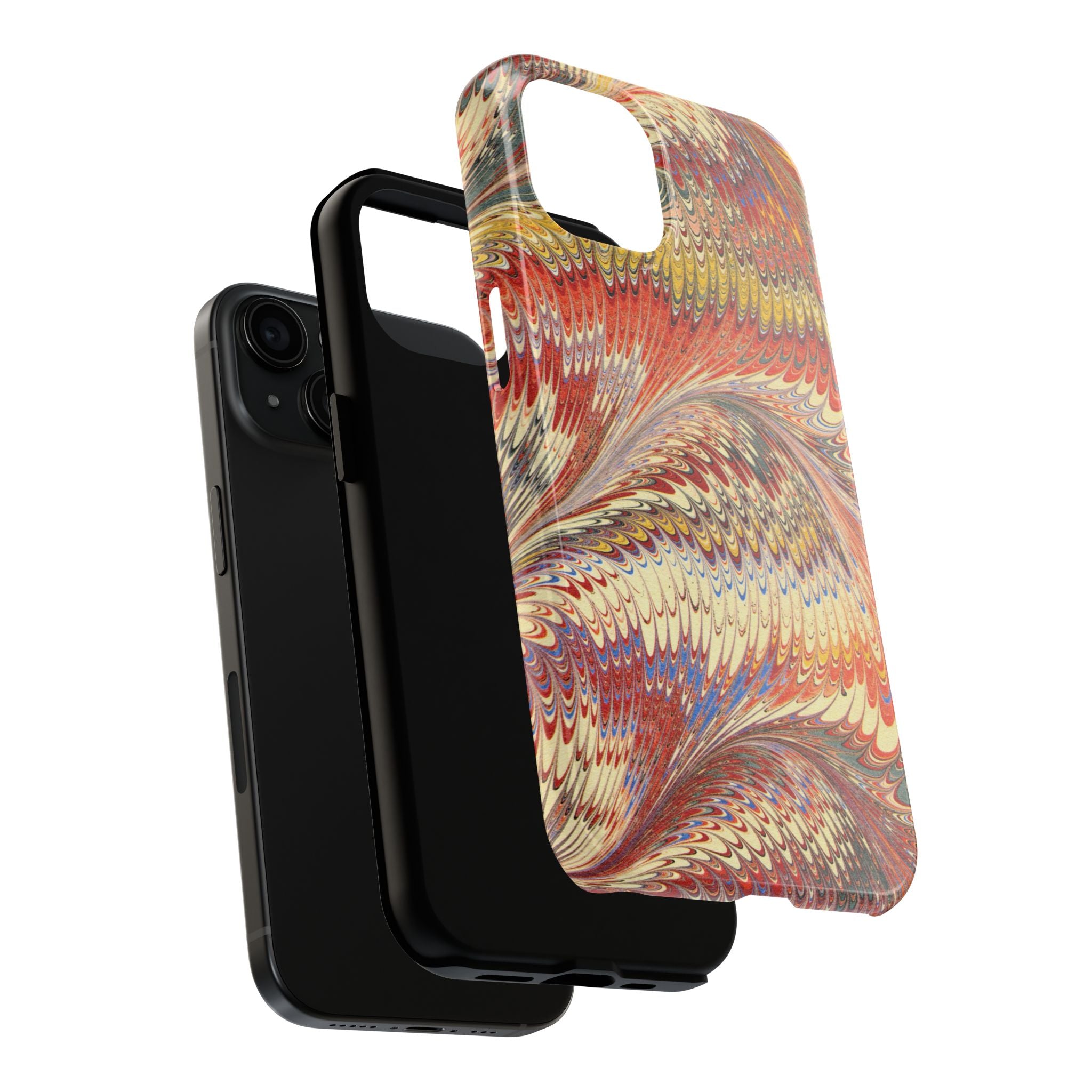 Marbled Swirl Tough Phone Case - Red Rust Orange Fall Colors, Heavy Duty Case. Alternative: Protective Phone Cover, Durable Smartphone Case,