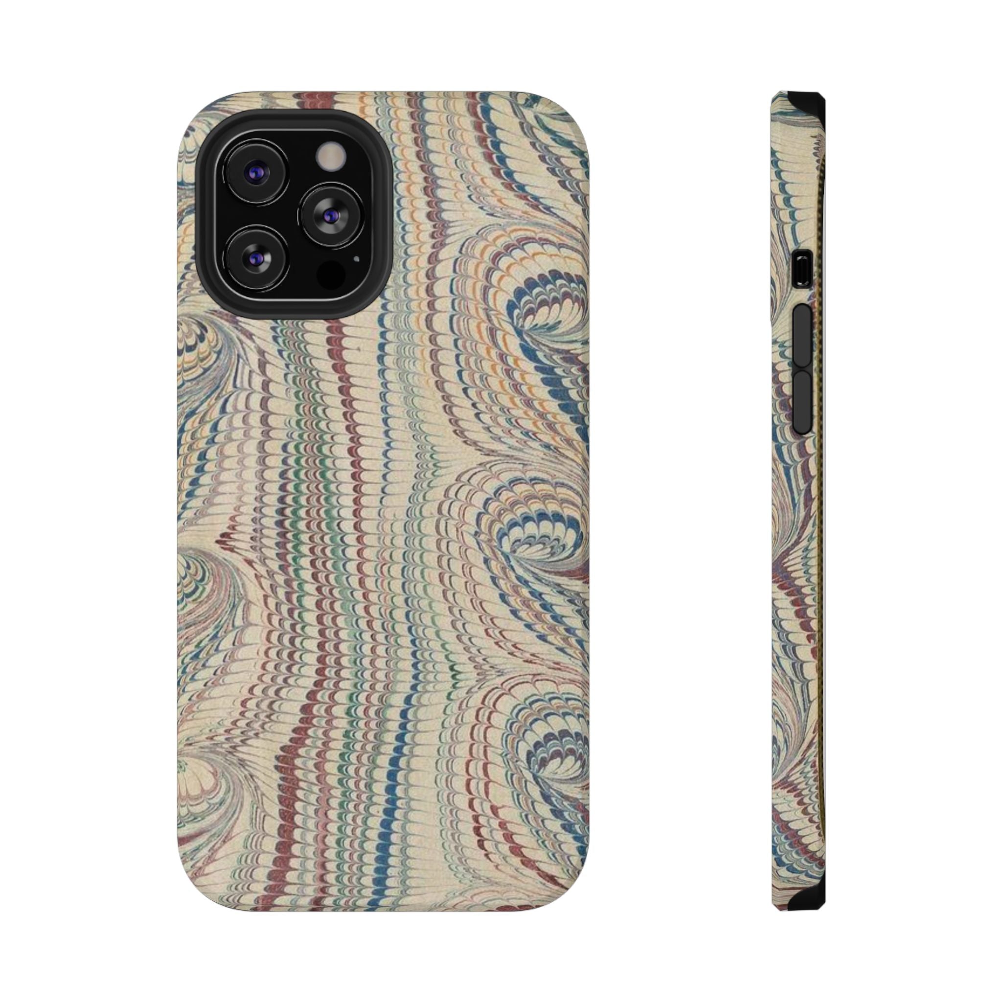 Italian Beige & Blue Marble Phone Case — Impact-Resistant Durable Case for Apple & Samsung