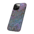 Lavender Marbled Peacock Durable Phone Case - Matte or Glossy