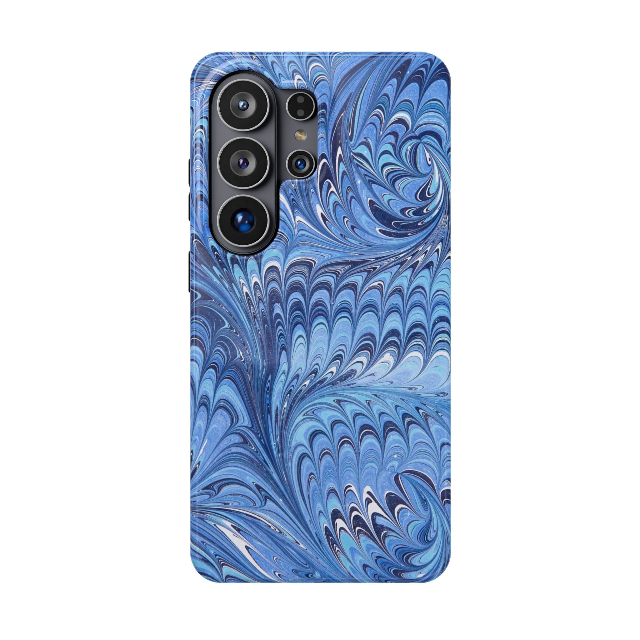 Blue Marbled Swirl Phone Case - Dual Layer Case