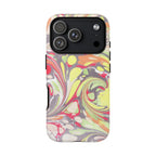 Yellow and Pink Swirl Marbled Italian Phone Case - Dual Layer - Matte or Glossy