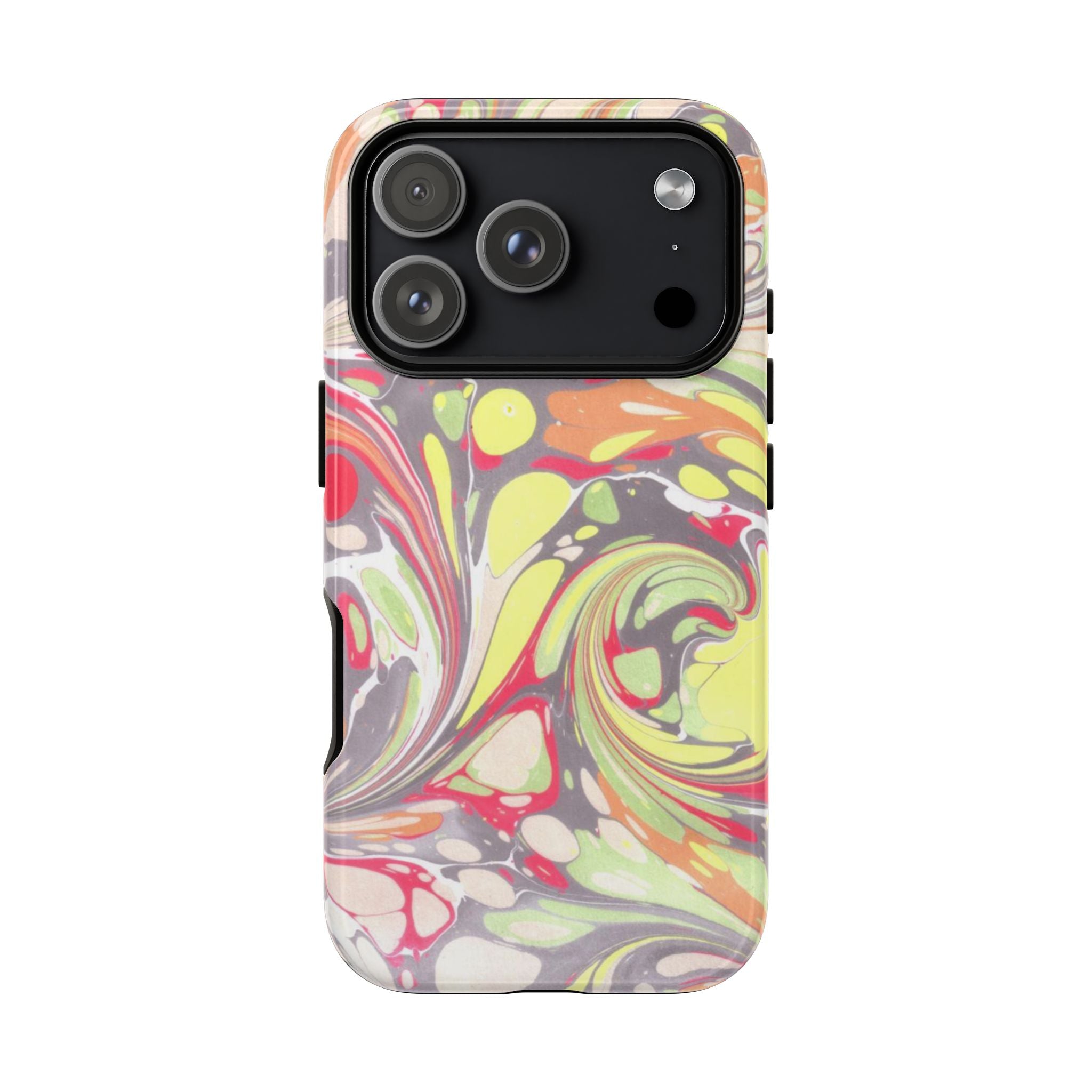 Yellow and Pink Swirl Marbled Italian Phone Case - Dual Layer - Matte or Glossy
