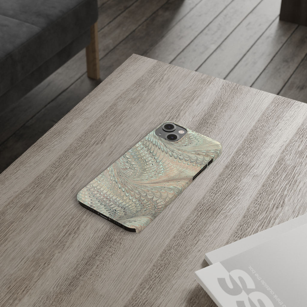 Mint + Green Italian Marbled Phone Case, Mag Safe