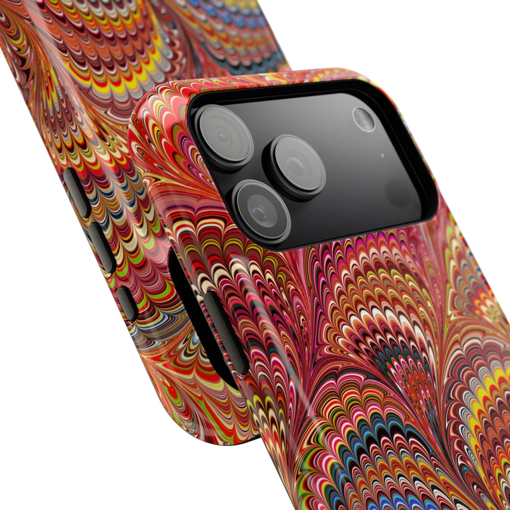 Red, Blue, and Yellow Marbled Phone Dual Layer Phone Case