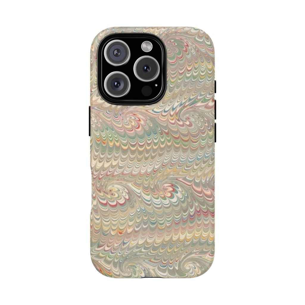 Beige Swirl Vintage Italian Marble Design iPhone + Samsung - Dual Layer Tough Cases