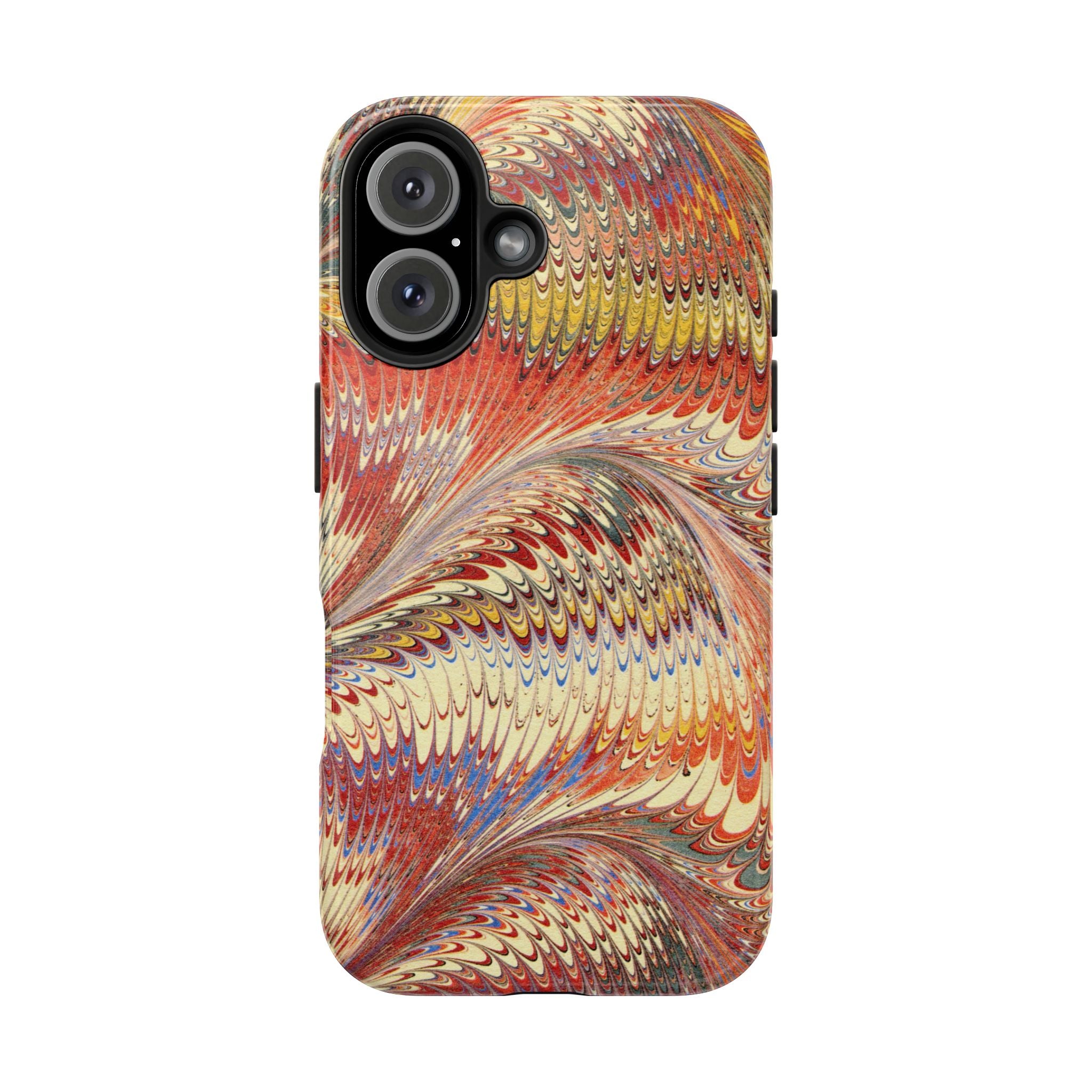Fall Leaves Golden, Rust, + Warm Tones Italian Swirl Wave Design Dual Layer Phone Case
