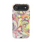 Yellow and Pink Swirl Marbled Italian Phone Case - Dual Layer - Matte or Glossy