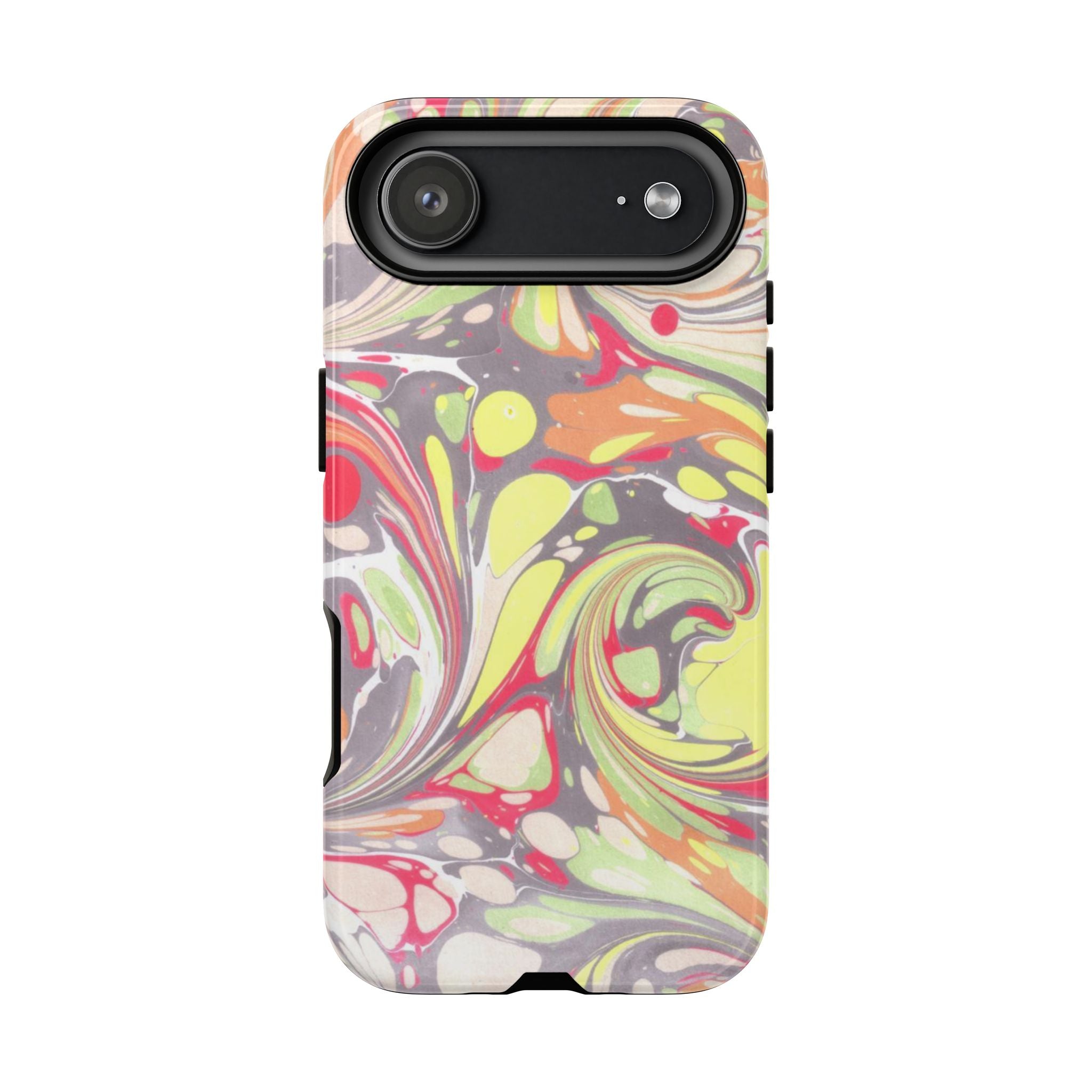 Yellow and Pink Swirl Marbled Italian Phone Case - Dual Layer - Matte or Glossy