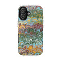 Green, Blue, + Yellow Swirl Vintage Italian Marble Design - Dual Layer Phone Cases