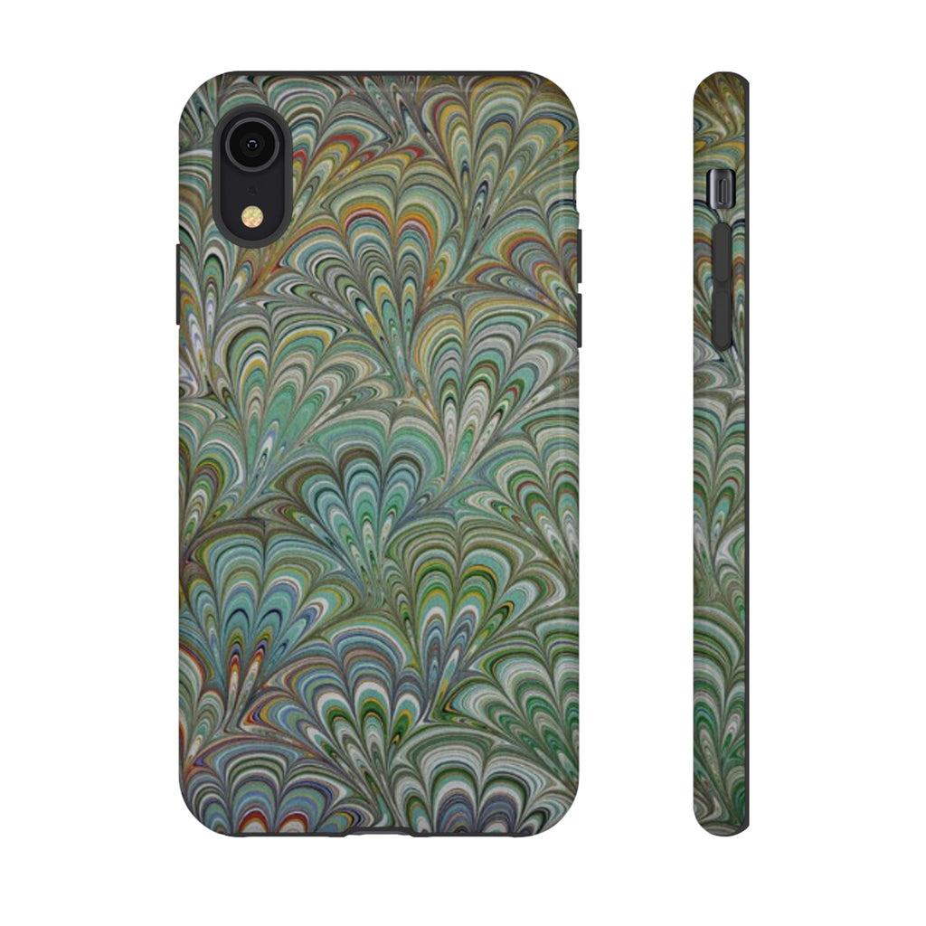 Green Peacock Marbled Phone Case — "Tough Cases" Ultra-Tough Protective Cover