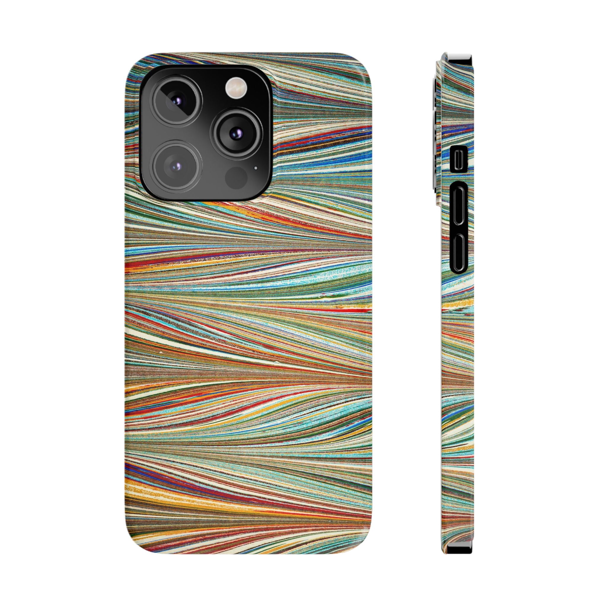 Traditional Hand-Marbled Florentine Multi-Colored Artwork for iPhone 17 and all sizes of iPhones