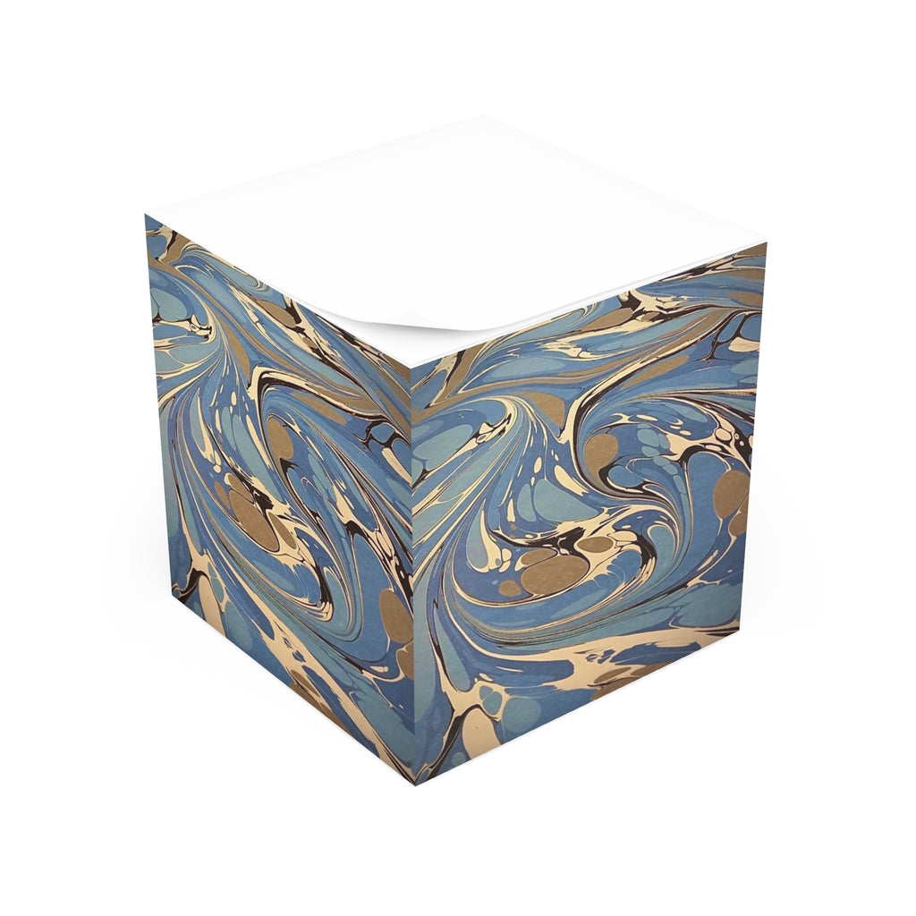Italian Marbled Blue Note Cube – Decorative Note Block