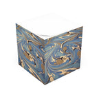 Italian Marbled Blue Note Cube – Decorative Note Block