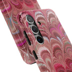 Pink Peacock Marble Italian Tough Phone Case — Durable Marbled Phone Case