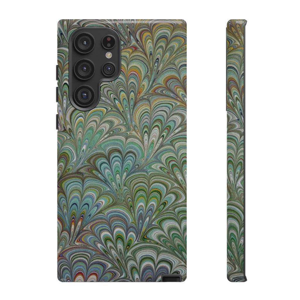 Green Peacock Marbled Phone Case — "Tough Cases" Ultra-Tough Protective Cover