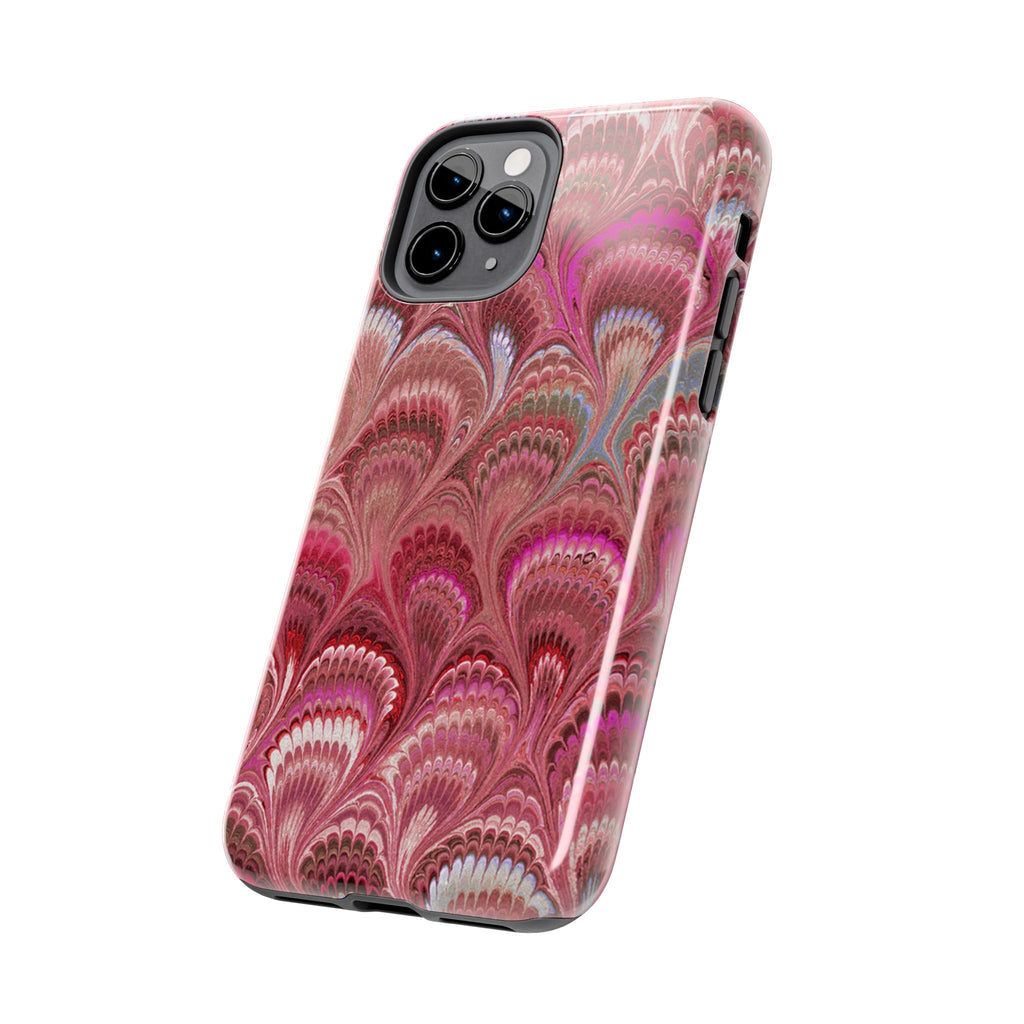 Pretty in Pink - Peacock Marble Italian Tough Phone Case — Durable Marbled Phone Case