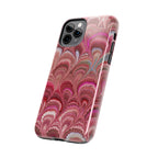 Pretty in Pink - Peacock Marble Italian Tough Phone Case — Durable Marbled Phone Case