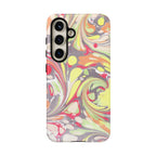 Yellow and Pink Swirl Marbled Italian Phone Case - Dual Layer - Matte or Glossy