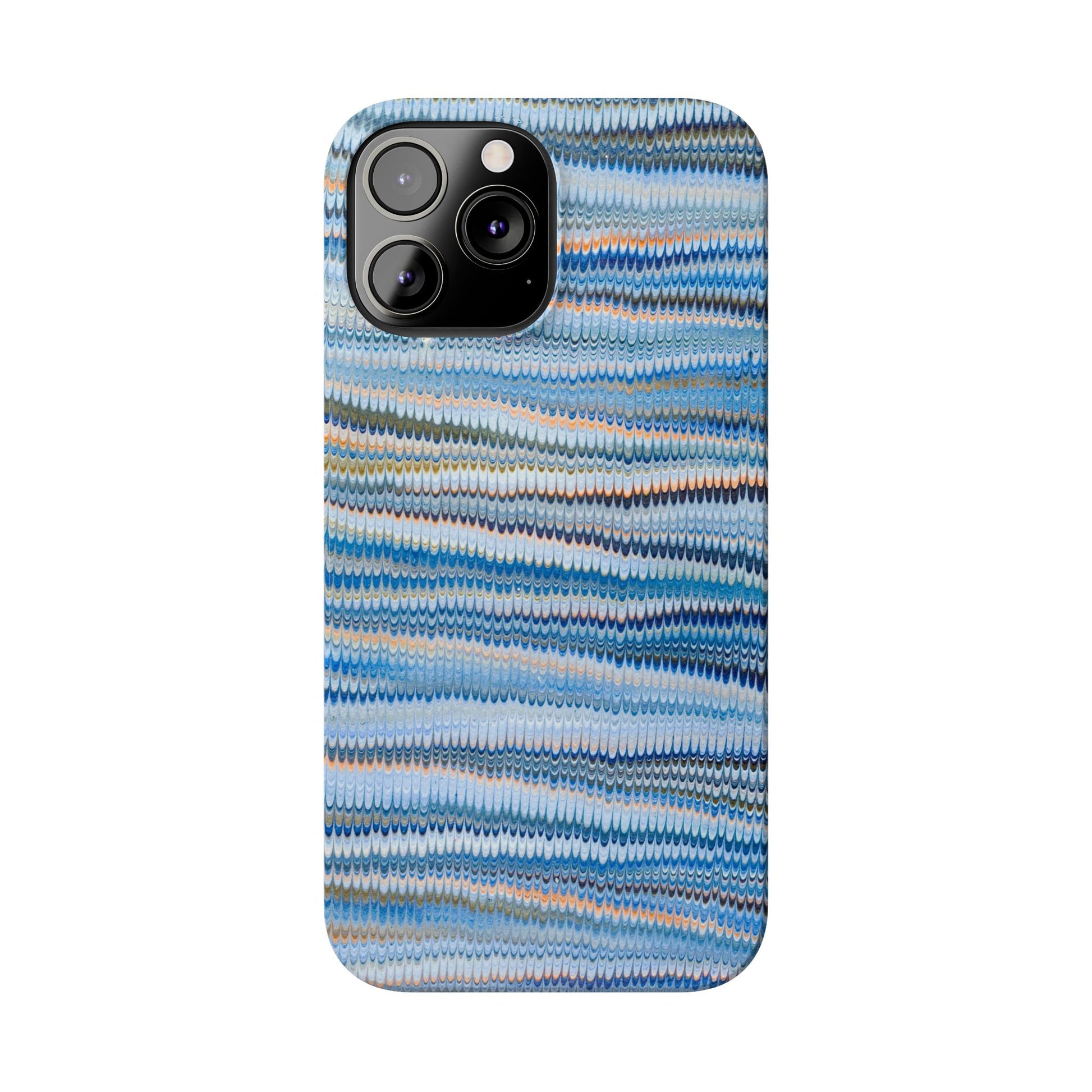 Blue Italian Hand-Painted and Vintage Marbled Inspired Paper Design, Italy Feather Phone Case, iPhone15 Case and all iPhone Case Sizes